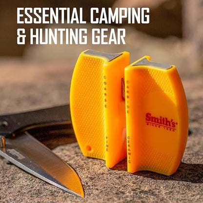 Smith's CCKS 2-Step Knife Sharpener - Yellow - 2-Step Preset Coarse & Fine Slots - Outdoor Handheld Knife Sharpener - Fishing, Hunting, Fillet, Pocket Knives - Compact Plastic Portable Keychain Tool - Image 6