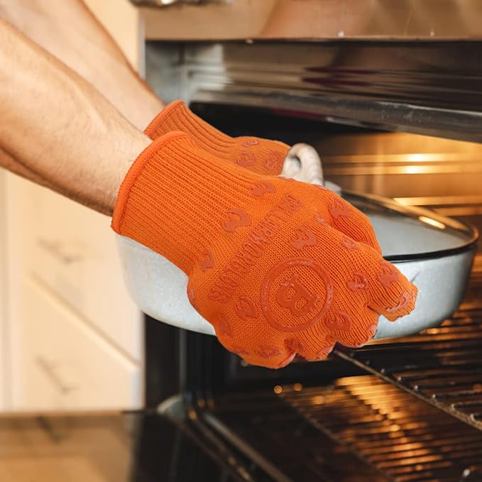 Grill Armor Oven Gloves with Fingers – 932°F Heat, Fire & Cut Resistant Mitts for BBQ, Grill, Cooking, Grilling, Baking, Smoker & Fire Pit - Image 8