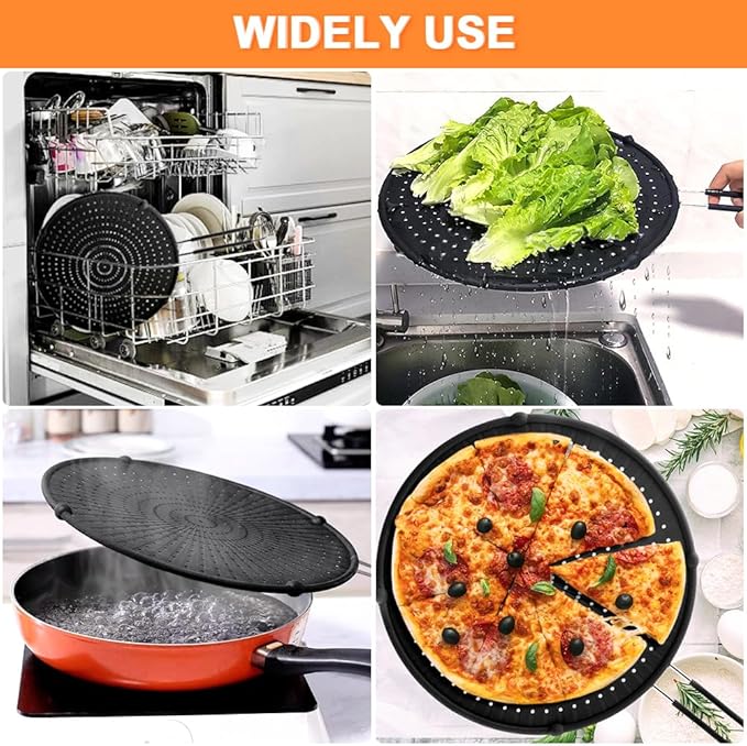 Splatter Screen for Frying Pan, Grease Splatter Guard, Heat-Resistant Splatter Guards for Frying, Silicone Splatter Guard for Everyday Cooking, Dishwasher Safe （16in×12in×0.5in） - Image 5