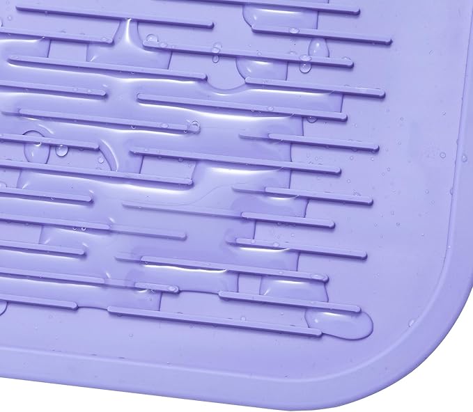 MicoYang Silicone Dish Drying Mat for Multiple Usage,Easy clean,Eco-friendly,Heat-resistant Silicone Mat for Kitchen Counter or Sink,Refrigerator or Drawer Liner Light Purple 5XL 36inches x 18inches - Image 9
