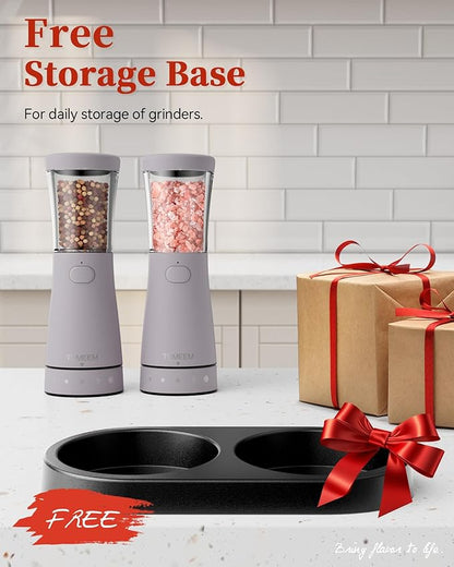 Electric Salt and Pepper Grinder Set with Storage Base, Stainless Steel Rechargeable Salt and Pepper Grinder Set with 4.5 oz Large Capacity, 1.8" Wide Mouth, Adjustable Coarseness, Ideal for Kitchen - Image 9