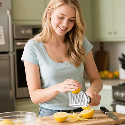Ginger Grater Tool, Stainless Steel Grater Rustproof 8.46"x4.16" Large Size Ginger Grinder for Fine Grate, Dishwasher Safe Kitchen Tool for Garlic Cheese, Nutmeg, Vegetables & Citrus Zesting - Image 3