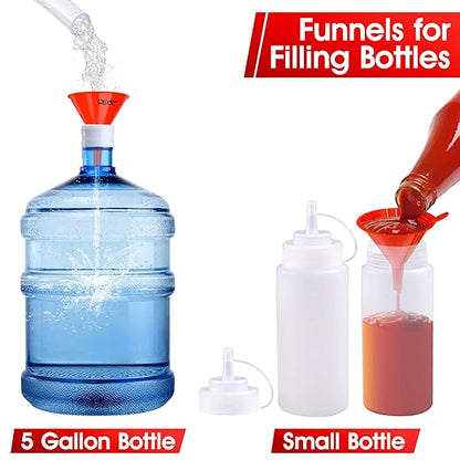 DEDC Oil Funnels, Gas Funnels, Plastic Funnel Set for Car, Automotive, Kitchen, Mini Small Large Red (4pcs Gas Plastic Funnel) - Image 7