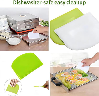 5-Pack Dough Scraper Bowl Food-safe Plastic Dough Cutter Flexible Bench Multipurpose Food Scrappers for Bread Dough Cake Fondant Icing - Image 7
