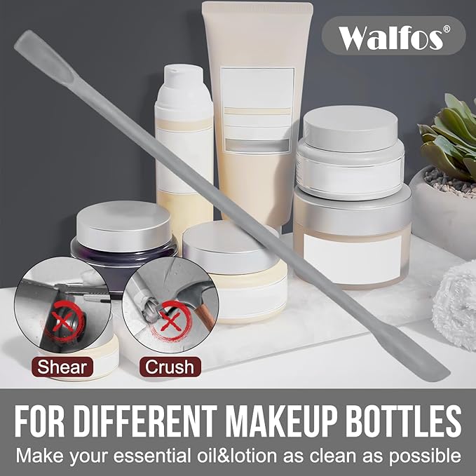 Walfos Silicone Spatula Set (7pcs) - 600℉ Heat Resistant Silicone Scraper Spatulas with Stainless Steel Core, Non Stick Flexible Rubber Spatula for Cooking, Baking and Mixing, Gray - Image 7