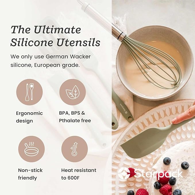 Starpack 'Whip it Good' Silicone Whisk for Nonstick Cookware - Non Scratch, 9.8" Whisk Heat Resistant 600°F - Kitchen Whisks for Cooking, Baking & Stirring - Silicone Coated Durable Rubber Egg Whisks - Image 2