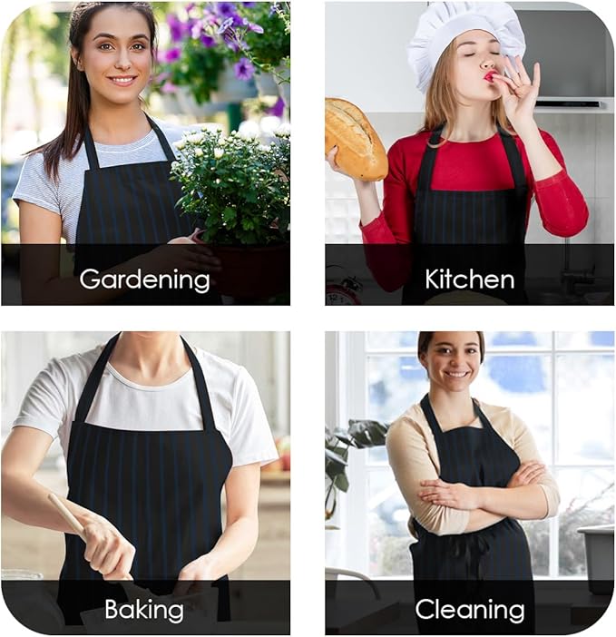 Avalon Kitchen Aprons for Men - 100% Polyester Chef Apron Women with Extra Long Ties - Cooking Aprons for Women & Mens Apron - Image 5