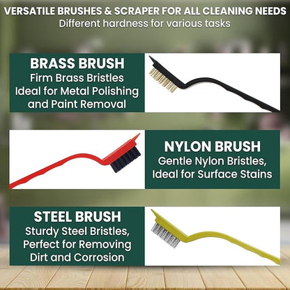 8 Pcs Crevice Cleaning Brush Set – Hard Bristle Cleaning Tools for Grout, Gaps & Narrow Spaces – Multi-Purpose Grout Brush, for Cleaning Bathroom, Shower, Window Tracks, Kitchen