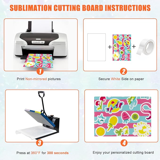 10 Pcs Sublimation Cutting Board Blanks,11x8 Inch Tempered Glass Sublimation Cutting Board Non Slip Glass Chopping Boards for Kitchen,Personalized Cutting Boards for Crafts DIY Gift