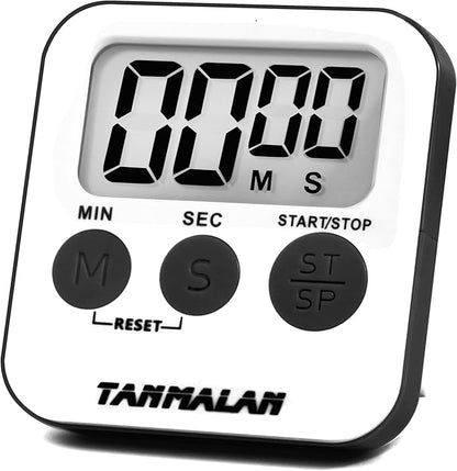 Tanmalan Kitchen Timer for Cooking Loud Alarm, Large Display, Auto Memory Loud Alarm, Large Display,Big Button，for Kids for Teacher Classroom Must Haves,Count Down-up,Easy to use (6.0-Grey) by Tanmalan