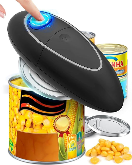 One Touch Electric Can Opener Fits All Can Sizes for Seniors with Arthritis, Battery Operated Can Opener with Smooth Edge, Food Safe Kitchen Gadgets Automatic Can Opener for Kitchen by Home