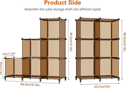 6-Cube Storage Organizer, Closet Organizer Storage Shelf Bookcase Bookshelf with Metal Hammer, Storage Cubes Organizer Cabinet for Kids, Closet, Bedroom, Bathroom, (11.8x11.8x11.8 inch) - Image 3
