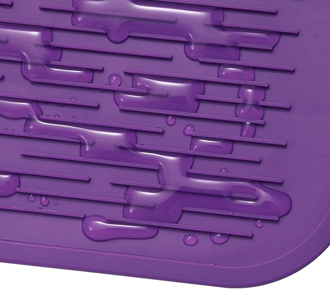 MicoYang Silicone Dish Drying Mat for Multiple Usage,Easy clean,Eco-friendly,Heat-resistant Silicone Mat for Kitchen Counter or Sink,Refrigerator or Drawer Liner Purple 5XL 36inches x 18inches - Image 9