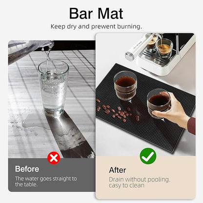 4 Pcs Bar Mats for Countertop 18 x 12 Inch Rubber Silicone Bar Drying Coffee Non Slip Mat for Bartending Home Cocktail Bars Restaurants (Black) - Image 3