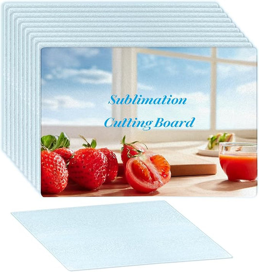 10 Pcs Sublimation Cutting Board Blanks, Textured Tempered Glass Cutting Boards For Kitchen, Anti Slip Chopping Board For Countertop Heat Press Machine Personalized Home Decoration