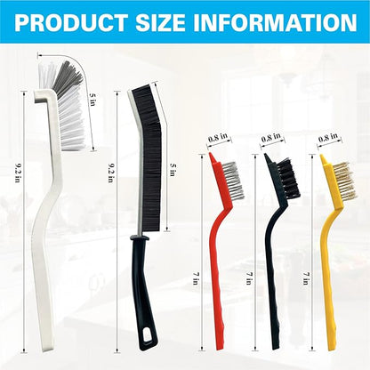 Crevice Cleaning Brush Set, Hard Bristle Small Scrub Brushes, Deep Cleaning Supplies for Kitchen, Bathroom, Grout, Bottle, Corners & Tight Spaces, 8Pcs - Image 2