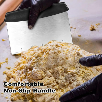 Bench Scraper,Dough Scraper,Premium Stainless Steel Dough Cutter with Measuring Scale,Multi- Purpose Food Scraper for Pastry,Cake,Pizza,Bread,Cooking - Image 4