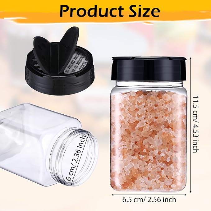 Mimorou 30 Pack Plastic Spice Jars with Shaker Lids Clear Seasoning Containers Spice Bottles for Kitchen Storing Spice Herbs Seasoning Powders(Triangle,12.2 oz) - Image 2