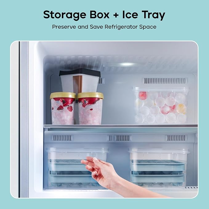Ice Cube Trays with Lid and Bin, 1.0 IN Small Round Ice Cube Mold - 3 Pack(35 per Tray) Easy Release Stackable Ice Ball Maker Iced Bucket Kits, Circle Ice Tray for Cocktail, Whiskey & Drinks,BPA-Free - Image 4