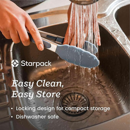 Starpack 'Get a Grip' Silicone Kitchen Tongs for Cooking 12 Inch - BBQ Silicone Tongs for Grill Heat Resistant to 600°F - Stainless Steel Utensils with Non Stick Rubber Tips for Serving Food - Image 3