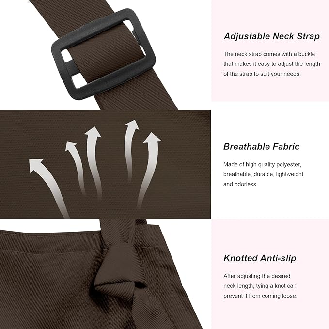 15 Pcs Adult Aprons Bulk with Pockets Adjustable Bib Chef Apron for Women Men Painting Cooking Crafting (S/L) - Image 3