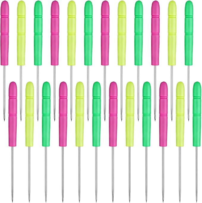 TIESOME 24Pcs Sugar Stir Needle Scriber Needle Biscuit Icing Pin DIY Baking Pin Stainless Steel Pin Cake Decorating Needle Tool