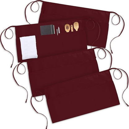 Utopia Wear 4 Pack Server Aprons with 3 Pockets, Waiter and Waitress Waist Aprons for Women with Pockets, Men Short Aprons - Image 5