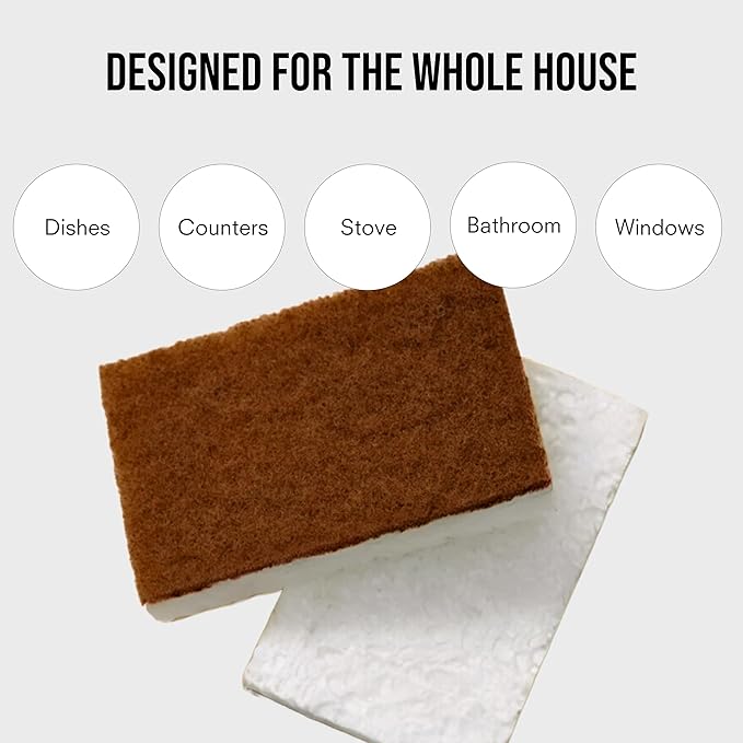 Public Goods Scrubber Sponge | Cleaning & Scrubbing Sponges for Dishes & Kitchen Sink | Natural, Plant-Based Sponges | Pack of 4 - Image 7