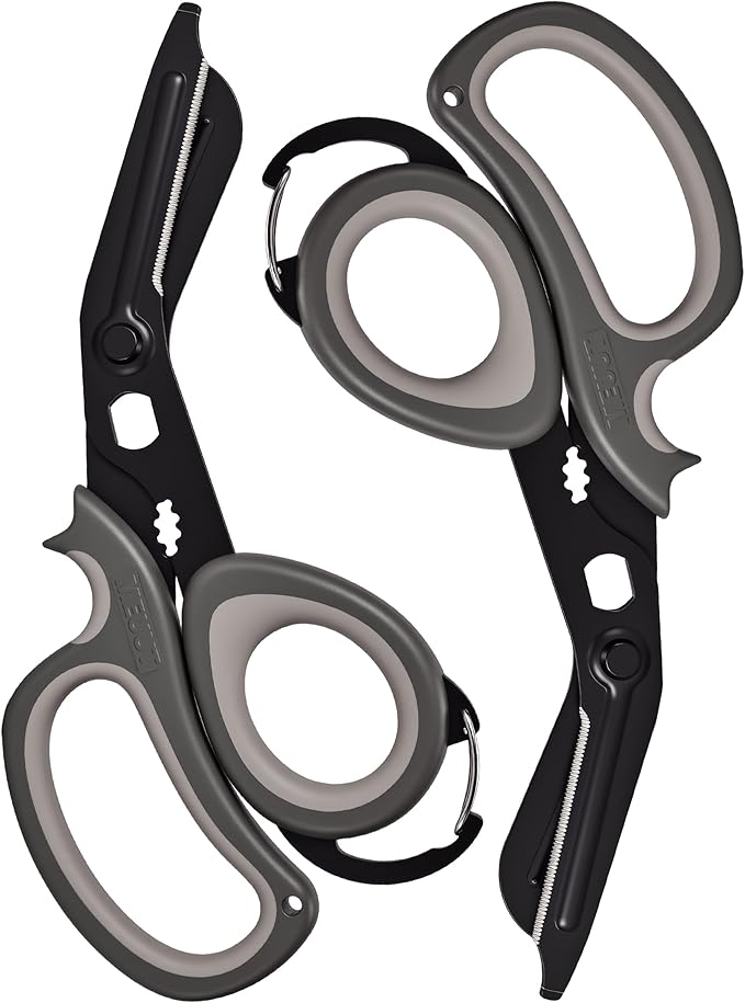 MEUUT 2 PCS All Purpose Scissor –7.5in Multi-Purpose Utility Scissors for Kitchen, Crafts, Camp, Emergency & Industrial Use Heavy Duty Stainless Steel with Micro-Serrated Blade for Left and Right Hand