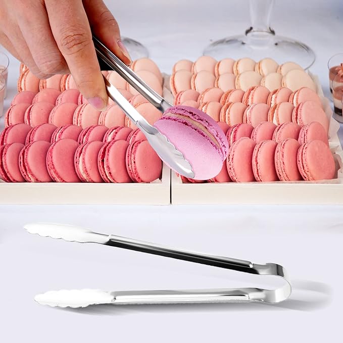 12 Pack Small Serving Tongs,XEVOM Stainless Steel Sugar Tongs Mini Appetizers Tongs Mental Kitchen Tongs for Serving Food (5inch) - Image 8