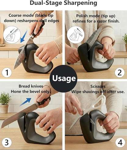 Professional Precision Knife Sharpener - Adaptive Tech Ends Angle Guesswork, Delivers a Pro Edge in Seconds, Safely Protects Blades, All Blades Compatible, Installation-Free, Durable & Effortless Care