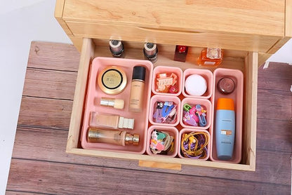 Kutesna 15 PCS Interlocking Desk Drawer Organizer Separator for Office,Bathroom,Kitchen,Makeup（Pink） - Image 3