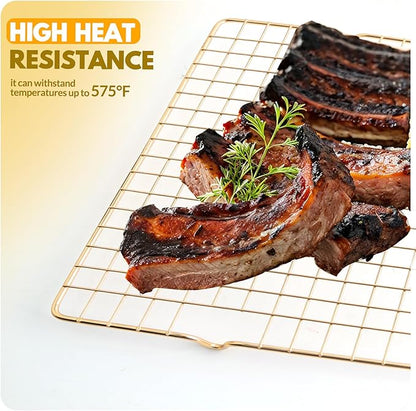 2 PCS Cooling Racks for Cooking and Baking, 15x10 Inches Stainless Steel Cooling Rack, Sheet Pan with Wire Rack for Baking Sheet, Bacon Rack Oven Safe Fits Jelly Roll Sheet Pan - Image 6