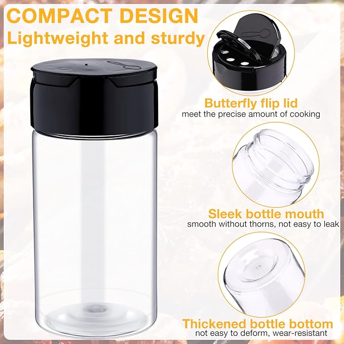 Mimorou 30 Pack 8.7 oz Plastic Spice Jars with Shaker Lids Clear Seasoning Containers Spice Bottles for Kitchen Storing Herbs Seasoning Powders - Image 3
