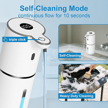 OHIFAST 2 Pack Automatic Liquid Soap Dispenser Touchless, USB Rechargeable Smart Hand Soap Dispenser, 6-Level Adjustable, 12.8oz/380mL Wall Mount for Bathroom Kitchen Dish Soap-White - Image 5