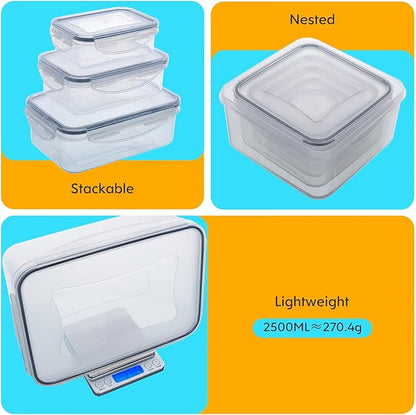 34 PCS Food Storage Containers with Lids Airtight(17 Lids &17 Containers) - Microwave/Dishwasher Safe 100% Leakproof Storage Containers for Meal Prep Kitchen Storage Organization with Labels & Pen - Image 5