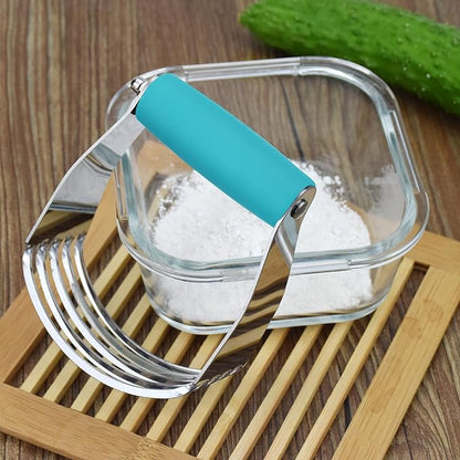 Dough Blender Heavy Duty Pastry Cutter Stainless Steel Butter Cutter Professional Baking Tool For Mixing Flour Butter (Blue) - Image 4