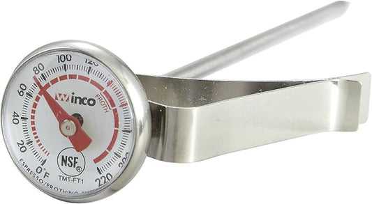 Winco Frothing Thermometer, 1" Dial, 5" Probe