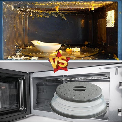 Microwave Splatter Cover Vented for Food, Splatter Guard & Colander Kitchen Gadget for Fruit Vegetables Microwave Plate Cover with Hook Hole,Dishwasher-Safe,BPA-Free Silicone & Plastic (2 Pack) - Image 3