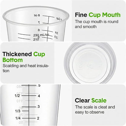 Yunsailing 500 Pack Disposable Measuring Cups for Resin 8 oz Clear Plastic Epoxy Reusable Liquid Mixing Cups for Cooking and Baking Supplies - Image 3