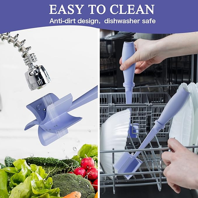 Meat Chopper, 5 Curve Blades Ground Beef Masher, Heat Resistant Meat Masher Tool for Hamburger Meat, Ground Beef, Turkey and More, Nylon Hamburger Chopper Utensil Non-scratch Utensils-Purple - Image 5