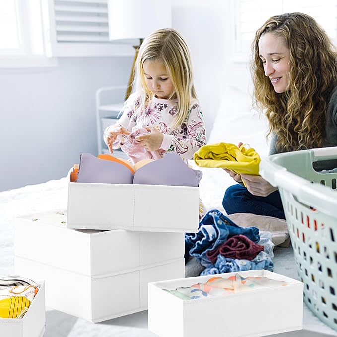 【FAMILY PACK】Drawer Organizer Clothes, 20 Pack Dresser Organizer Bins for Baby Clothes - Underwear Bra Sock Organizer - Fabric Closet Organization and Storage Dividers for Nursery Bedroom Dorm - Image 7