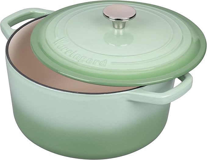 VORRINGARD Enameled Cast Iron Dutch Oven Pot with Lid, for Bread Baking, Round Bread Oven- include Sourdough Bread Baking Supplies Set, 4.5QT, Green - Image 5