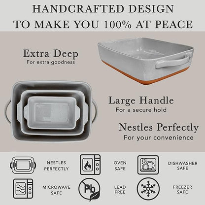 Mora 9x13in Deep Porcelain Baking Dish - Oven to Table, Freezer Safe - Image 4