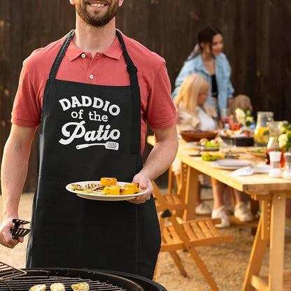 SANDJEST Funny Mens Aprons with Pockets for BBQ Grilling Cooking Grandpa Husband Apron for Birthday Christmas Father's Day
