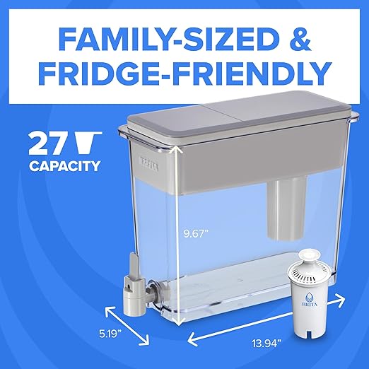 Brita UltraMax Large Water Dispenser With Standard Filter, BPA-Free, Reduces Copper, Cadmium and Mercury Impurities, Lasts 2 Months or 40 Gallons, Includes 1 Filter, Kitchen Accessories, Large 27-Cup - Image 7