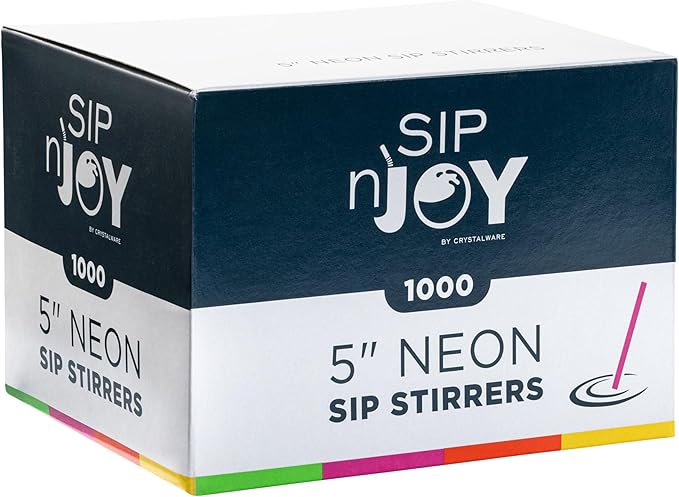 Neon Coffee Stirrers, 1000 Disposable Plastic Drink Stirrer Sticks - 5-Inch (Pack of 1) - Use As Coffee Straws Or Cocktail Mixers - Image 2
