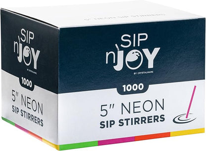 Neon Coffee Stirrers, 1000 Disposable Plastic Drink Stirrer Sticks - 5-Inch (Pack of 1) - Use As Coffee Straws Or Cocktail Mixers - Image 2