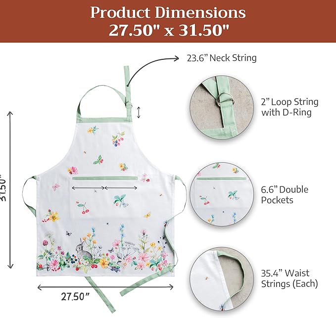 Maison d' Hermine 100% Cotton Apron for women with Pocket Kitchen Chef Apron for Men Cooking Mothers Day Gifts - Image 7