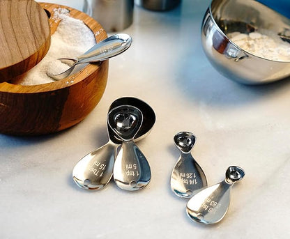 RSVP International Endurance Kitchen Collection Measuring Tools, Dishwasher Safe, Teardrop, 5 Piece, Stainless Steel